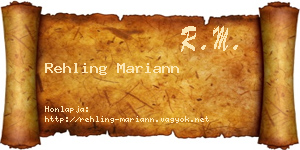 Rehling Mariann névjegykártya