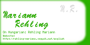mariann rehling business card
